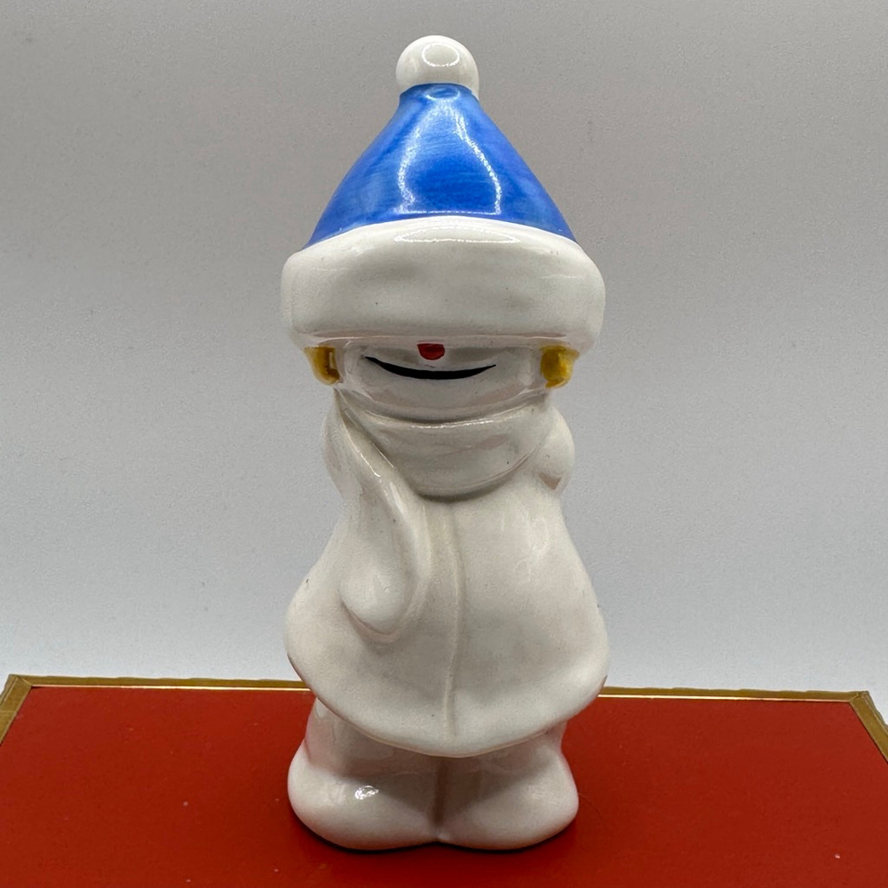 Goebel Whoosit Ski Hat Boy Figurine White Blue Holiday Christmas Decor